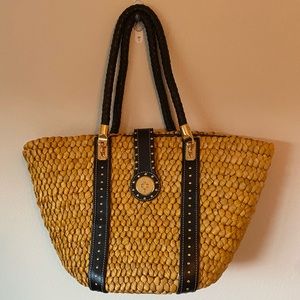 Michael Kors Santorini Raffia and Leather Tote